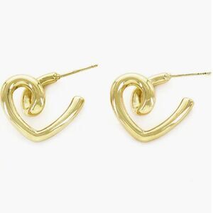 Gold heart earrings #43